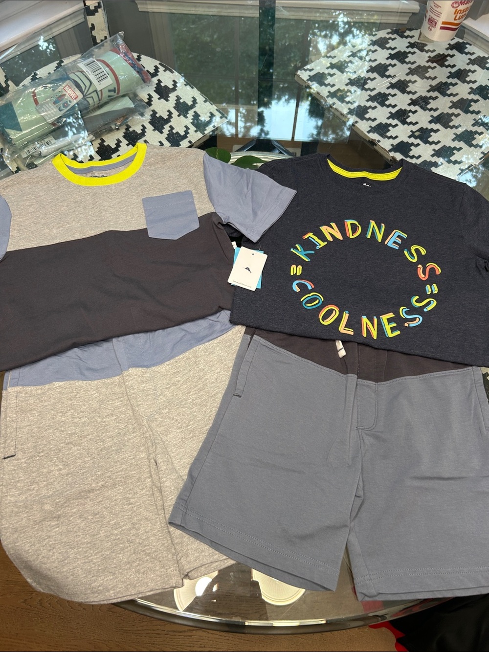 Marvel Kids Navy & Gray 'Kindness & Coolness' Short Sleeve Tee & Shorts Set